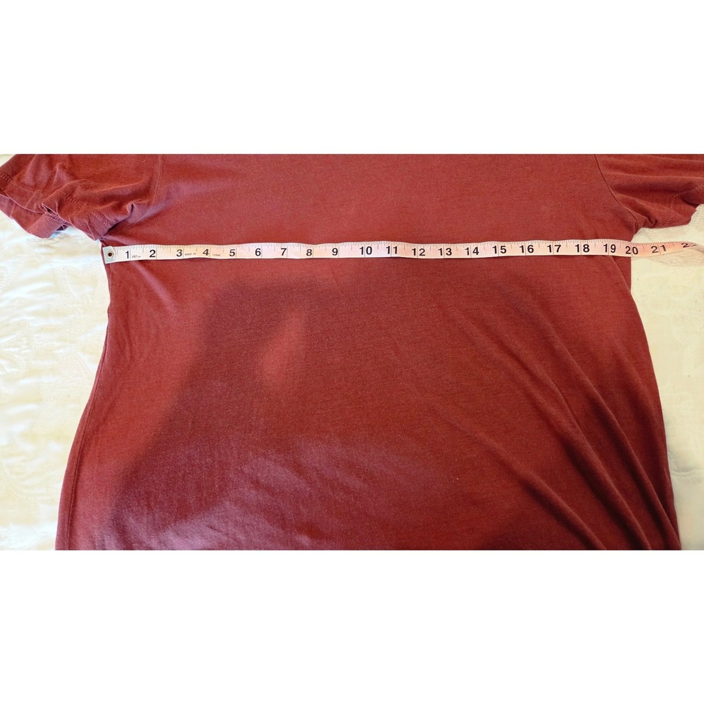 James Perse T-Shirt Cotton V-Neck Slim Fit Red Slub Luxury Mens Size 2 M USA - Picture 6 of 13